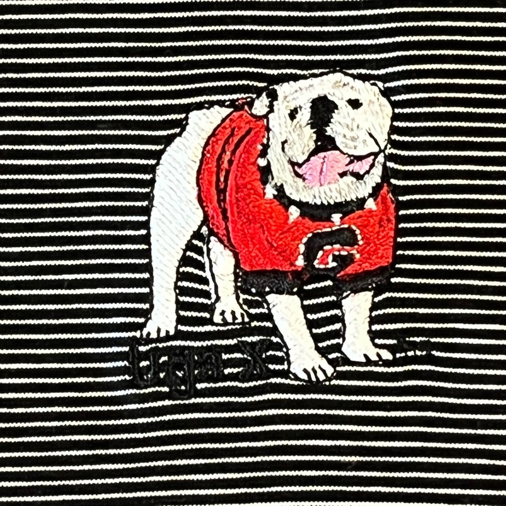 Peter Millar Polo Shirt Mens XL Black Stripe Georgia Bulldogs Cotton - Picture 5 of 9